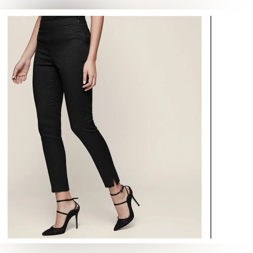 Reiss Lea jacquard black trousers